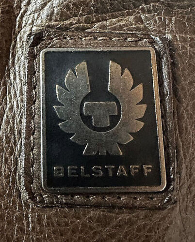 BELSTAFF GANGSTER MOTORCYCLE ANTIQUE BRONZE LEATHER JACKET NWT SZ:M IT48 UK/US38 - Picture 2 of 23