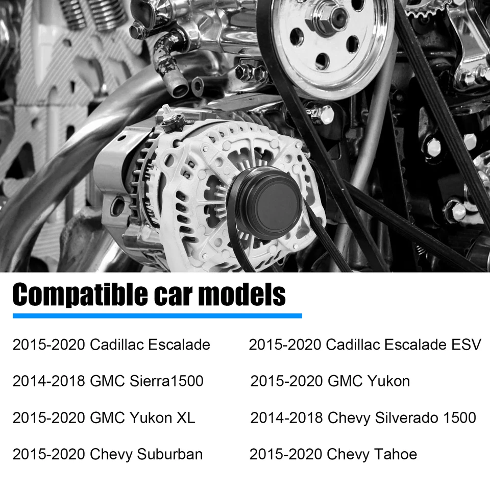 GM 220amp Alternator For 2015-2020 Tahoe Escalade Yukon Camaro 84143540 Foto 2 de 4