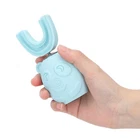 Kids Electric Toothbrush IPX7 Cartoon Shell 360° Cleaning U Shaped Toothbrush