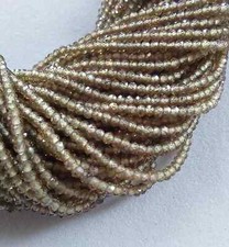 13inch, 2 MM Natural Champagne Color Zircon Micro faceted Rondelle/RJS-091