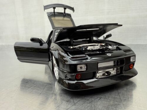 Raro Nissan 240SX negro brillante escala 1/24 Jada Toys sin calcomanías de patrocinador gráficos - Imagen 13 de 24
