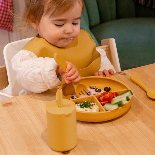 1x Tiny Dining Ochre 170ml Baby Silicone Training Cup Toddler Straw Bottle - Picture 5 of 6
