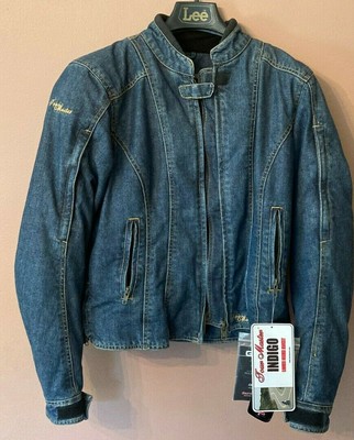 Tourmaster Denim Motorcycle Jacket Ladies Indigo Xl 14 16 Zip Out Lining Padded Ebay