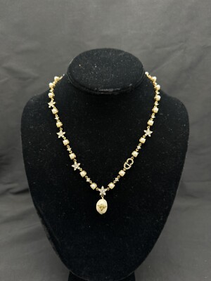 Christian Dior Necklace with Bee on Faux Pearl Pendant | eBay