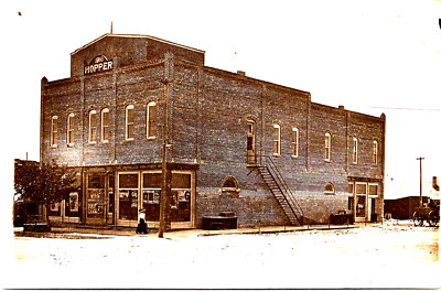Cimarron, Kansas, RPPC,  Real Photo Postcard 1910 Hopper Store Building