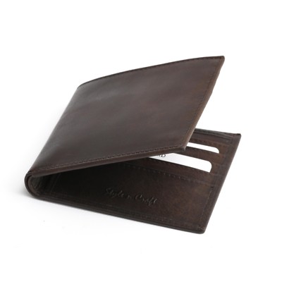 Style n Craft 391003 Slim Bifold Hipster Dark Brown Leather Wallet