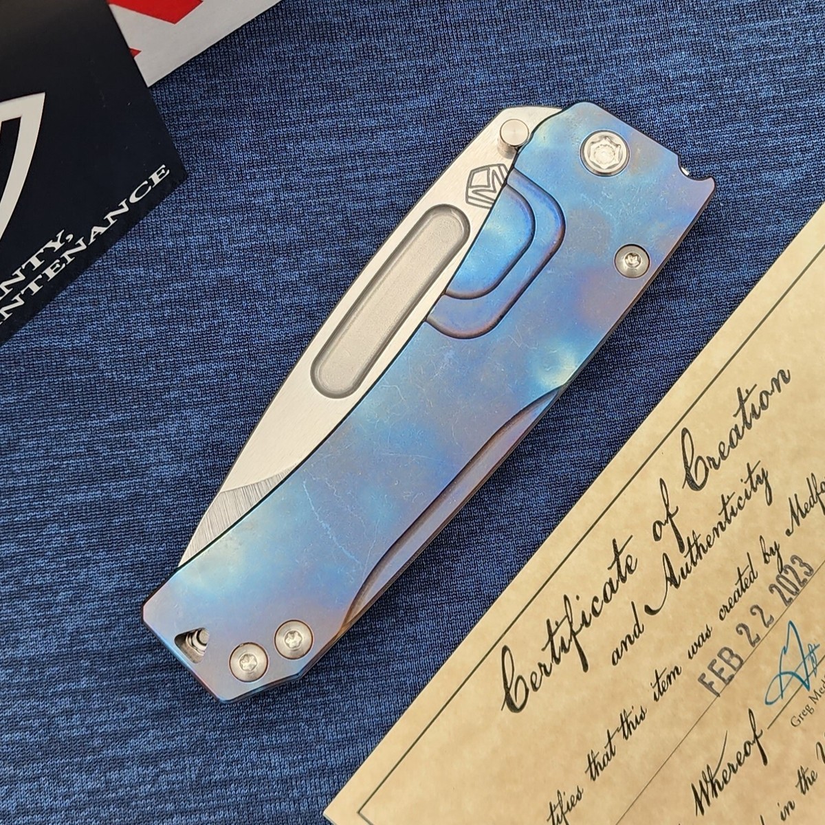 Medford Slim Midi S45VN Tumbled Drop Point Blade Flamed/Tumbled
