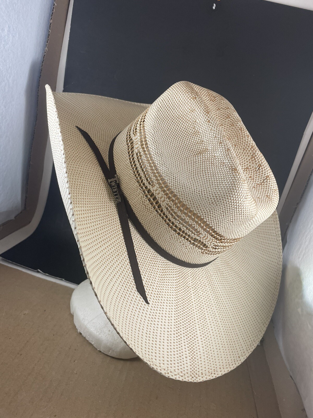 Twister Men's Tan Bangora Straw Cowboy Hat T71625 EUC Western Rodeo