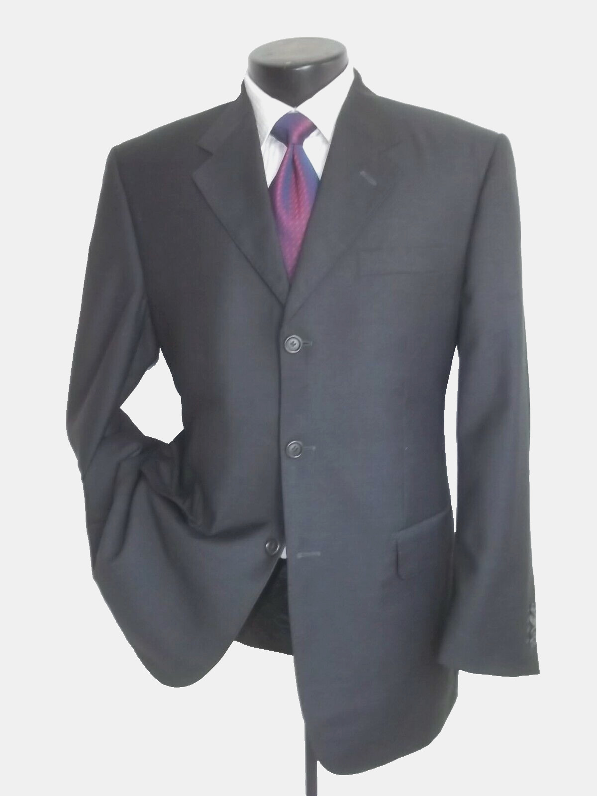 ! Tiglio Solid Gray 3Button Side Vents Super 150 … - image 3