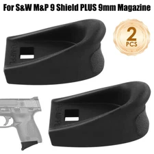 2 Pack Black Polymer Pinky Extension Fits S&W M&P 9 SHIELD PLUS 10 Round Mag New