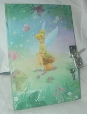 DISNEY TINKERBELL HARDBOUND DIARY JOURNAL WITH LOCK AND KEY 5" X 7"  LINED PAGES