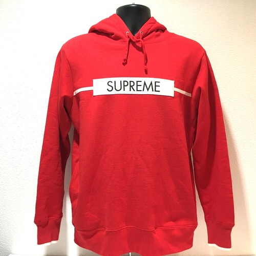 SUPREME 17SS Logo Hooded Sweater Hooded Parka Red/Whi… - Gem 