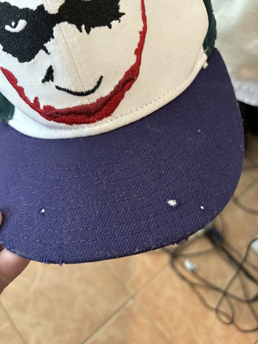 The Dark Knight Joker Cap New Era 7 1/8 Fitted Distressed The Dark Knight Joker Cap New Era 7 1/8 Fitted Distressed