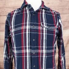 THE NORMAL BRAND BLUE RED PLAID FLANNEL BUTTON DOWN SHIRT MENS SIZE M MEDIUM