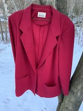 Women  s Vintage 1980  s  Devon  Brand Ruby Red Blazer Size 1XL