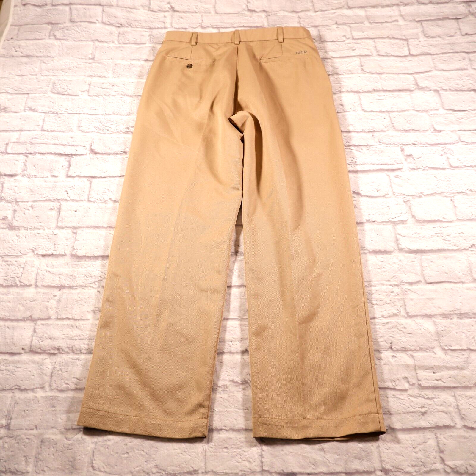 IZOD Golf Xtreme Function Beige Flat Front Chinos… - image 3