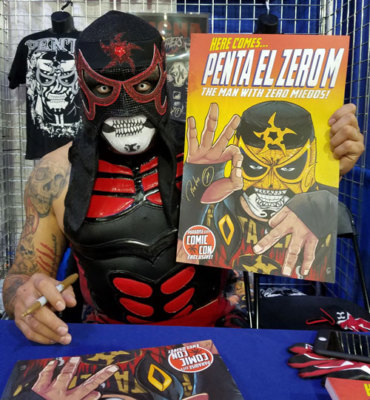 Autographed Penta el Zero M 11'' x 17'' Comic Book Style Print, Eric Hodson Lucha