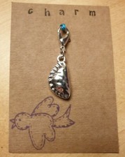 TIBETAN SILVER CLIP ON CHARM CORNISH PASTY FOR BRACELET KEYRING ZIP