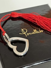 Segnalibro Ciondolo Pomellato Cuore Heart  Argento Limited Edition Nappa Rossa