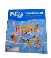 Water Sun Fun 2 in 1 Sports Challenge Basketball and Football Swimming Pool
