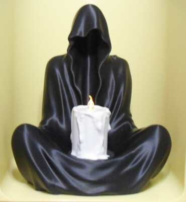 Ghost Reaper Faceless Sensemann Gothic Deko Horror Halloween LED Teelicht Kerze
