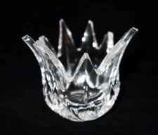 Art Glass Patchi Crystal, Slovenia Flame Votive Candle Holder, 3 1/4" x 2 5/8" H