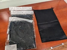 Set Of 12 Black Faux Suede Fabric Shoe Bags W/ Drawstrings 17" X 10" Unbranded 