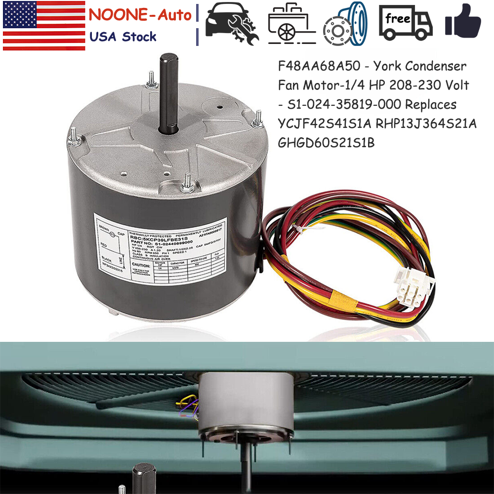for F48AA68A50 York Coleman Luxaire AO Smith Condenser Fan Motor 1/4HP Clockwise
