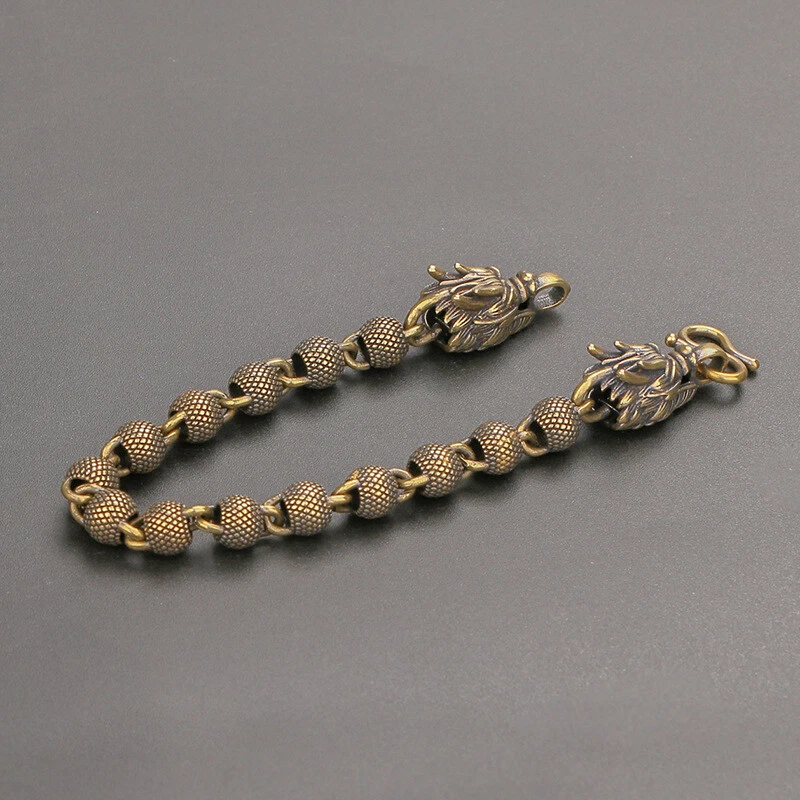 Pulsera Unisex Dragón Creativo Cuentas Cobre Esmerilado Hecha a Mano De Colección Foto 4 de 4