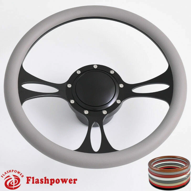 Volantes Billet 14"" negros medio envoltura personalizados Safari Grand Prix Foto 4 de 4