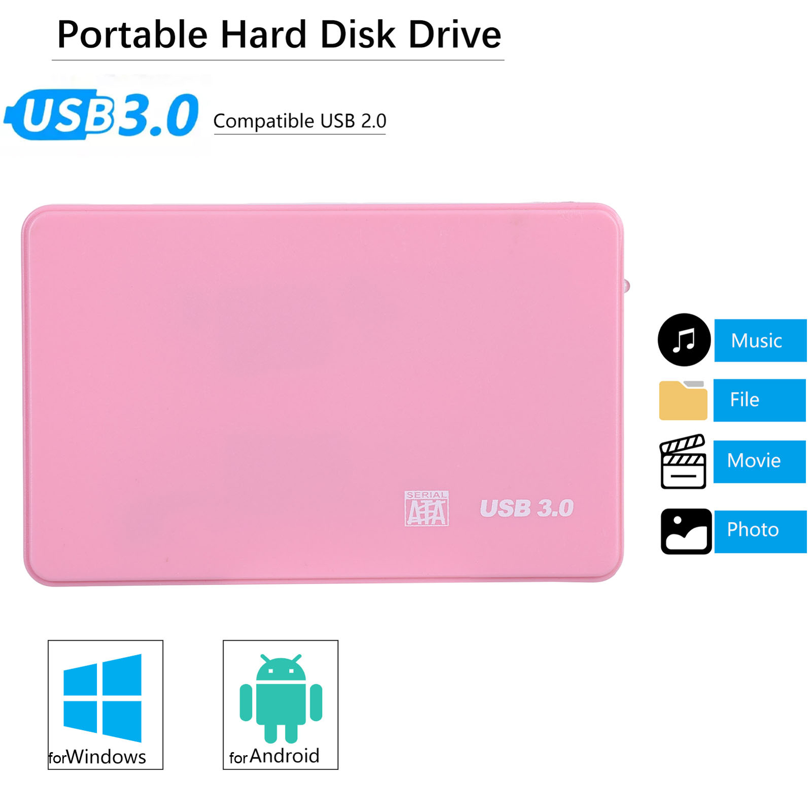 Portable External Hard Drive Fast Data Transfer Plug-and-Play 120G/160G/320G-image