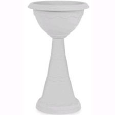 Fioriera Balcone Terrazza Giardino Calice Doppio Bordo Bianco 40x72H cm