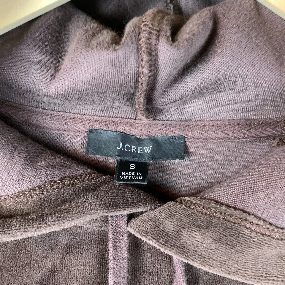Sudadera con Capucha J Crew Terciopelo Mujer Pequeña Marrón Chocolate Relajada Salón BA367 Foto 3 de 4