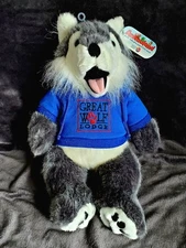 Animaland Tundra The Grey  Wolf Plush Gray White Great Wolf Lodge Hoodie New NWT