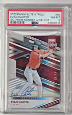 2020 Panini Elite XTR Edition Evan Carter Signature Prime Number A Die-Cut PSA 8