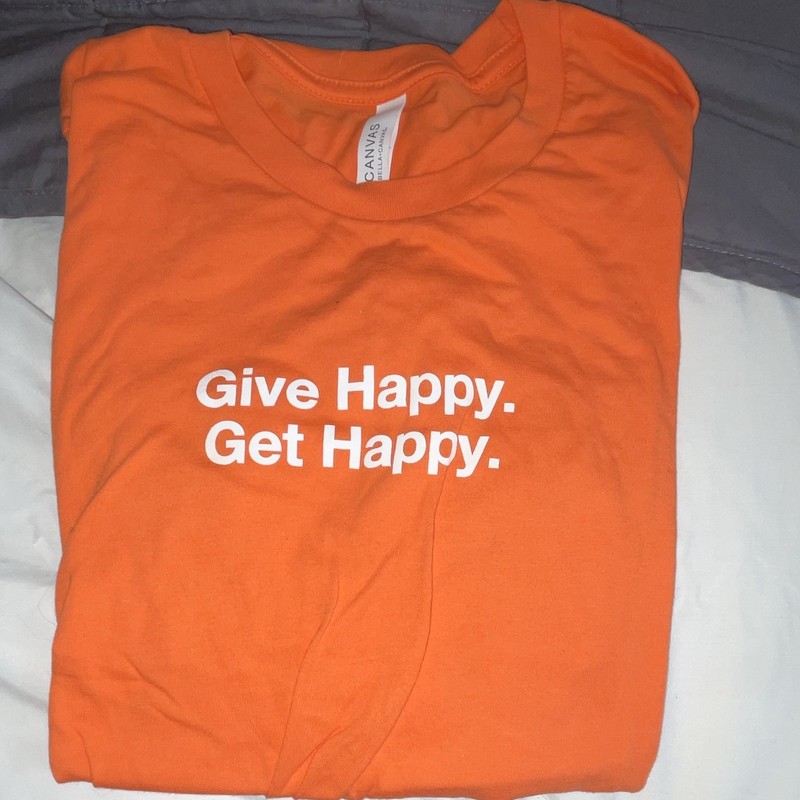 Bella+Canvas Unisex Orange Clinique Logo Graphic Crew Neck T-Shirt Size S