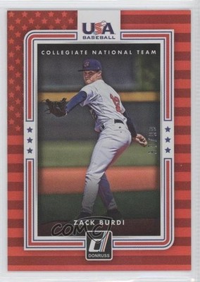 2016 Panini Donruss USA Collegiate National Team Red 87/99 Zack Burdi 1g2