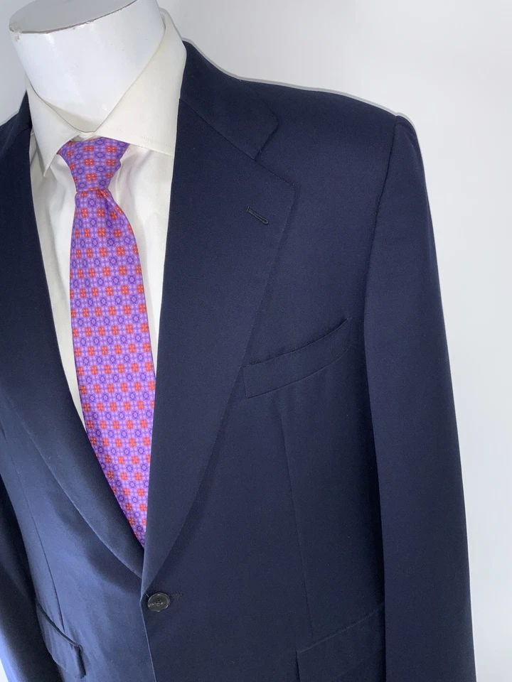 Blazer Belvest 44L Azul Marino Super 100’s Lana 2B NV Puños Funcionales Italia YGI O5-68 Foto 3 de 4