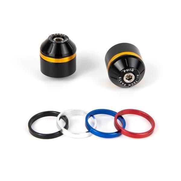Puig Short Bar Ends | Black w/ Coloured Rings | BMW S 1000 RR 2019>2024