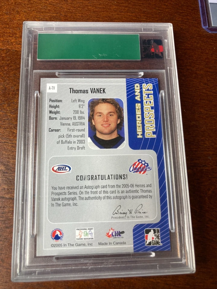 2005 In The Game Autograph Thomas Vanek Rookie /4000 Auto - Image 2 of 3