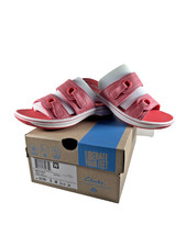 NEW Woman's Sandals Clarks Breeze Maye Slide Sandal BRIGHT CORAL Sz. 5M