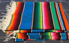 Ethnic Mexican Serape Blanket, 84 X 55 Inches, Traditional Mexican Blanket, Hand