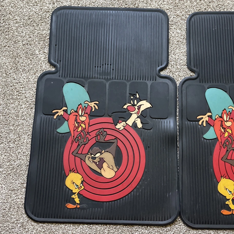 Alfombrillas de goma vintage Looney Tunes para auto camión 1994 Tasmanian Devil Piolín RARO Foto 3 de 4