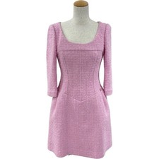 Chanel Coco Mark Tweed Mini Dress Pink Size 34 Ladies