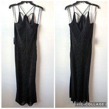 Ever New Quinn Fringe Bodycon Maxi Dress Black US 8