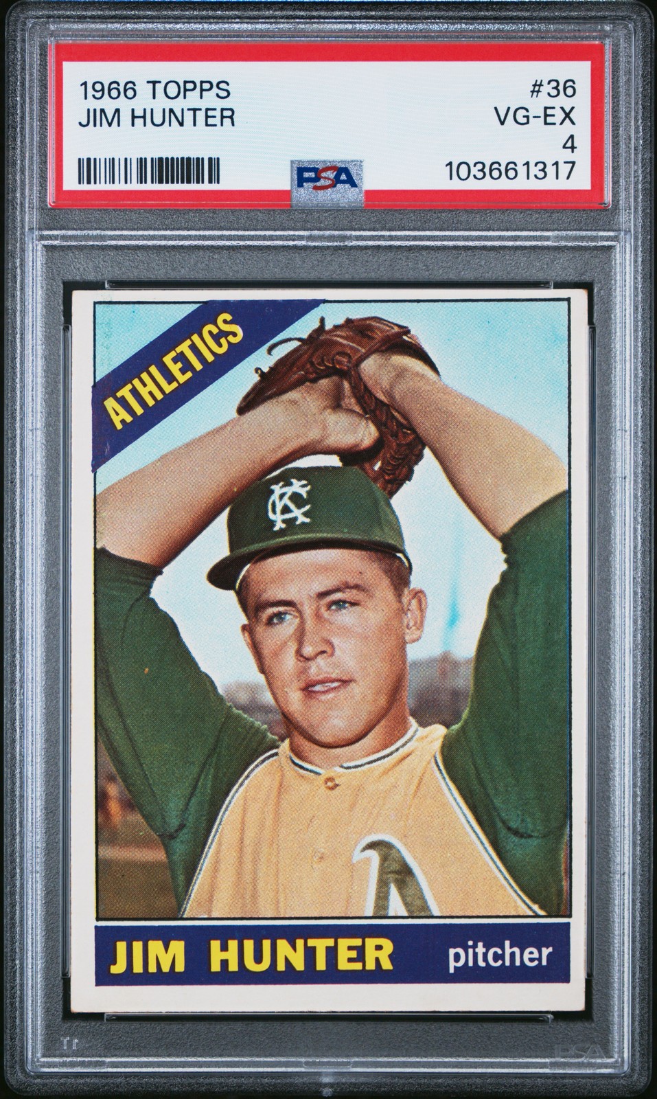 1966 TOPPS #36 JIM HUNTER PSA 4