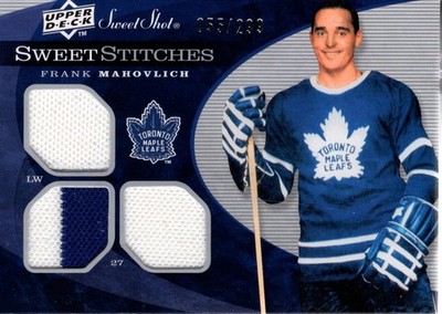 2007-08 Sweet Shot Sweet Stitches Triples #SSTFM Frank Mahovlich Jersey /299 HKY
