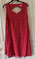 Gap Women's Pink Paisley Cut Out Back Summer V Neck Knee Length Dress Large L