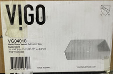 Vigo VG04010 Magnolia Rectangular Stone Vessel Sink - Matte Stone READ 