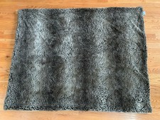 RH Restoration Hardware Faux Fur Throw Blanket Brown Bear Luxurious Luxe 59  x46  